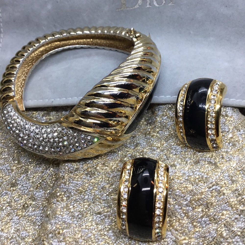 Vintage Christian Dior Earring & Panetta Bracelet